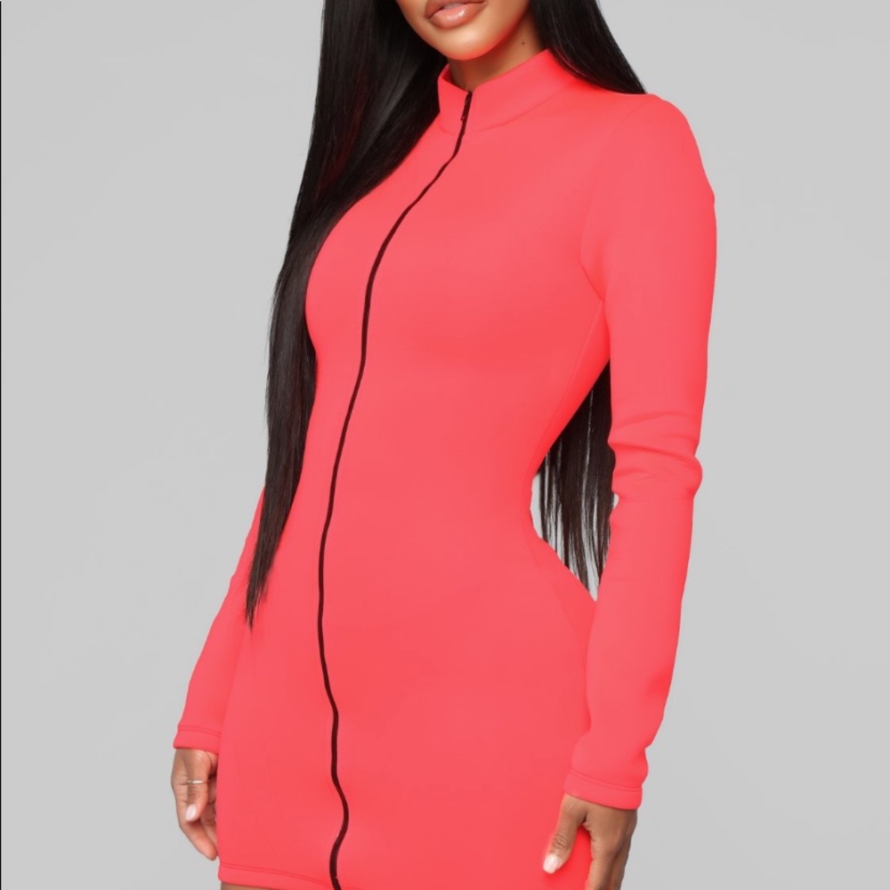 Neon zip up dress
